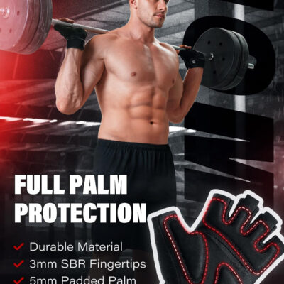 VINSGUIR Weight Lifting Gloves with Wrist Support for Men and Women - Gym, Training, Cycling, Pull-ups, Rowing, Climbing