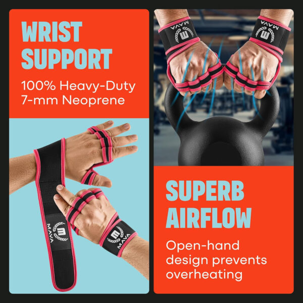 689a6c73ea8a48de5ecd9567972d79c8734bdfb092835a9130d0f.jpg MAVA Open Gym Gloves for Men & Women Padded Weight Lifting Gloves with Wrist Support for Comfort, Protection Strong-Grip Fingerless Workout Gloves for Men & Women Anti-Sweat Gym Accessories