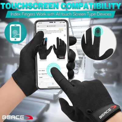 689a6ca849eefc3243c5e4cd1443458da978c82e36e267c23512a.jpg BEACE Full Finger Weight Lifting Gym Gloves with Anti-Slip Leather Palm for Workout Exercise Training Fitness and Bodybuilding for Men & Women