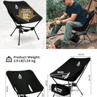 ONETIGRIS Tigerblade Camping Chair, Lightweight Folding Backpacking Hiking Chair, Compact Portable 330 lbs Capacity