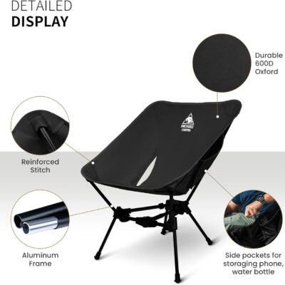 ONETIGRIS Tigerblade Camping Chair, Lightweight Folding Backpacking Hiking Chair, Compact Portable 330 lbs Capacity