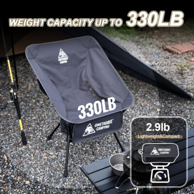 ONETIGRIS Tigerblade Camping Chair, Lightweight Folding Backpacking Hiking Chair, Compact Portable 330 lbs Capacity