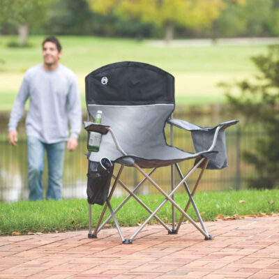 689a6d8559ecb4e645f7e27ba811b23c1655740319688fe87b206.jpg Coleman Portable Camping Chair with 4-Can Cooler, Cushioned Seat & Back with Side Pockets & Cup Holder, Carry Bag Included, Great for Camping, Tailgating, Firepits, Patio, & More