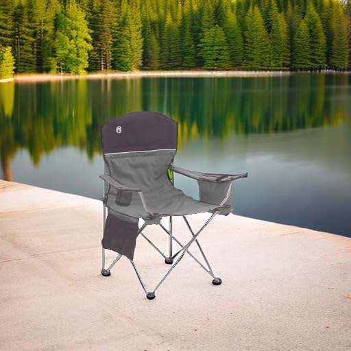 689a6d89b98032cd180d23e308649267768c497c63a984a159d44.jpg Coleman Portable Camping Chair with 4-Can Cooler, Cushioned Seat & Back with Side Pockets & Cup Holder, Carry Bag Included, Great for Camping, Tailgating, Firepits, Patio, & More