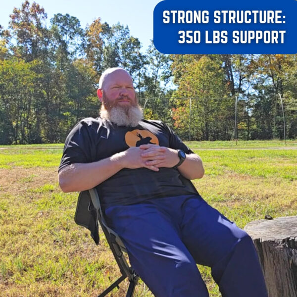 ADJ-S2 Portable Camping Chair - Adjustable Height Folding Chair, Compact Collapsible Chair Setup in 8s, Outdoor Chair for Camping, Beach, Sports/Music Events, Supports 330LBS - Black 2025 Edition
