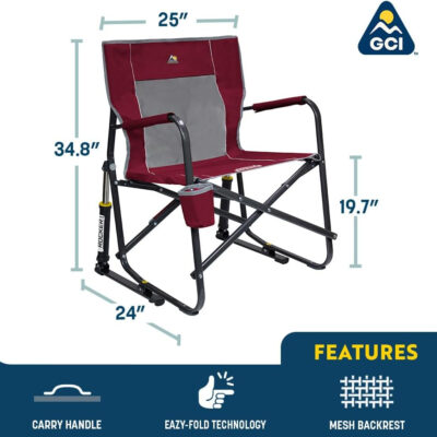 689a6f88ca238d17d8829198764be1469ec098ad6abd2f48b97b8.jpg GCI OUTDOOR Freestyle Rocker Camping Chair | Portable Folding Rocking Chair with Solid, Durable Armrests, Drink Holder & Comfortable Backrest — Cinnamon