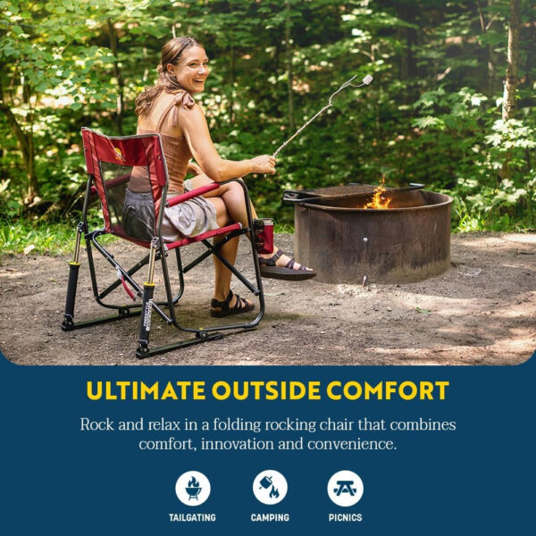 689a6f898905133f25e64e2af267be7124115385bb57284ddebcf.jpg GCI OUTDOOR Freestyle Rocker Camping Chair | Portable Folding Rocking Chair with Solid, Durable Armrests, Drink Holder & Comfortable Backrest — Cinnamon