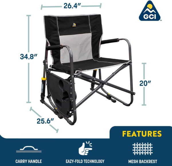 689a6f917bfa7399deb2f087561c577ee091ef6dc57ab92bd6c16.jpg GCI OUTDOOR Freestyle Rocker Camping Chair | Portable Folding Rocking Chair with Solid, Durable Armrests, Drink Holder & Comfortable Backrest — Cinnamon