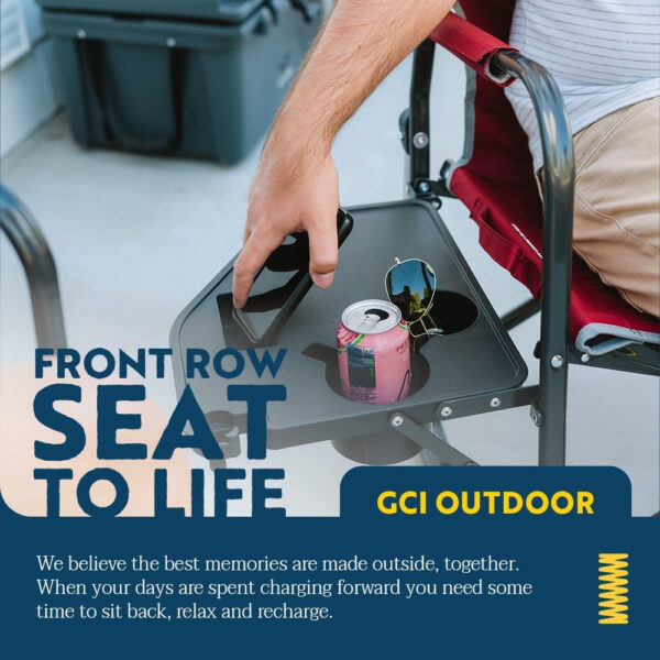 689a6f95365fb09c85537fbf8dd23354c3d9c5f6c6875f5aab513.jpg GCI OUTDOOR Freestyle Rocker Camping Chair | Portable Folding Rocking Chair with Solid, Durable Armrests, Drink Holder & Comfortable Backrest — Cinnamon