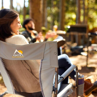 689a6fa189f8c5f503529f50082633713338684f7ad4ed5cfdd4d.jpg GCI OUTDOOR Freestyle Rocker Camping Chair | Portable Folding Rocking Chair with Solid, Durable Armrests, Drink Holder & Comfortable Backrest — Cinnamon