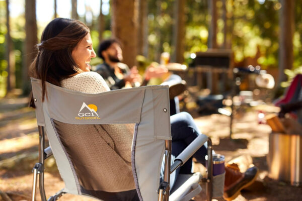 689a6fa189f8c5f503529f50082633713338684f7ad4ed5cfdd4d.jpg GCI OUTDOOR Freestyle Rocker Camping Chair | Portable Folding Rocking Chair with Solid, Durable Armrests, Drink Holder & Comfortable Backrest — Cinnamon