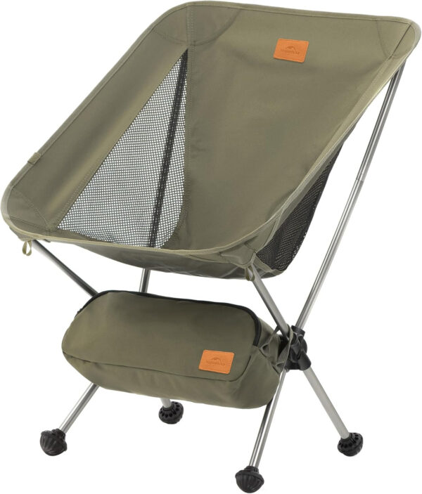 Naturehike YL08 Ultralight Camping Chair, 2.12 LBS Portable Backpacking Chair with Anti-Sinking Feet, Lightweight Compact Collapsible Camp Chair Folding Hiking Chair