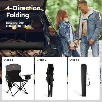 689a70a09b17bebbc3a75d73d6608c959a11f2377efd4feb78af9.jpg ALPHA CAMP Camping Chair 2 Pack Portable Chair with 3-Can Cooler Folding Chair with Side Pocket and Cup Holder, Collapsible for Camping, Tailgates, Beach, Fishing and Sports,2PC