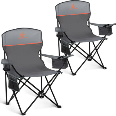 689a70a32148e271e67bfaa9ae6def57b9269f018b1394cb32509.jpg ALPHA CAMP Camping Chair 2 Pack Portable Chair with 3-Can Cooler Folding Chair with Side Pocket and Cup Holder, Collapsible for Camping, Tailgates, Beach, Fishing and Sports,2PC