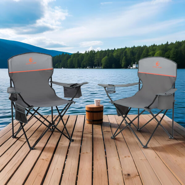 689a70a4831138d1903663fa528ec7efedb17f6f8c1b5ba00ea8d.jpg ALPHA CAMP Camping Chair 2 Pack Portable Chair with 3-Can Cooler Folding Chair with Side Pocket and Cup Holder, Collapsible for Camping, Tailgates, Beach, Fishing and Sports,2PC