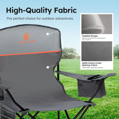 689a70a75f554be2e6ea0f6f1f81ff318d1b882bd71a286b3fa54.jpg ALPHA CAMP Camping Chair 2 Pack Portable Chair with 3-Can Cooler Folding Chair with Side Pocket and Cup Holder, Collapsible for Camping, Tailgates, Beach, Fishing and Sports,2PC