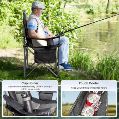 689a71588ced5952112d637859c459062c828aac9a164094fb67e.jpg Oversized Camping Chair Heavy Duty 500LB - Portable Folding Chair with Cooler Bag, Cup Holder & Waterproof Phone Case for Adults, Beach, Hiking, Backyard (Blue & Gray)