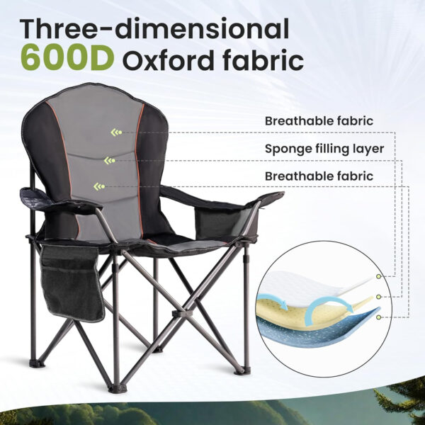 689a715f2b197f7befbfbdb0ed904cd1bf3316dc6781378f0f9cb.jpg Oversized Camping Chair Heavy Duty 500LB - Portable Folding Chair with Cooler Bag, Cup Holder & Waterproof Phone Case for Adults, Beach, Hiking, Backyard (Blue & Gray)