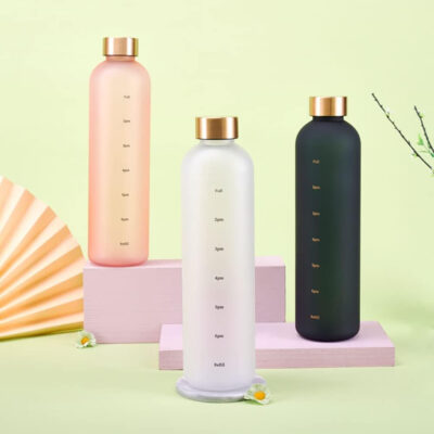 689acd3a9ff661c550da8b8138a3605b141cf666579760941b7f3.jpg Plastic Water Bottle 32 Oz, Slim Water Bottle With Time Marker, 1 Liter Large Capacity Time Marked Cute Water Bottles for Women Men Fitness,Office and Outdoor Sports
