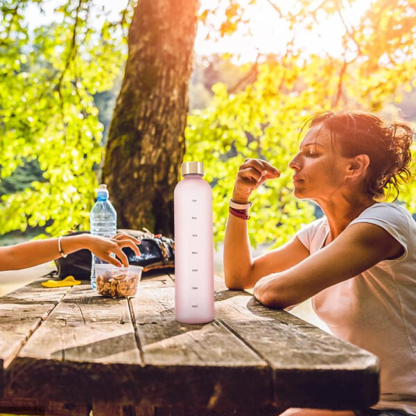 689acd3d6eca5368d3c21c63c268d6001d5f209a85fd881dba26c.jpg Plastic Water Bottle 32 Oz, Slim Water Bottle With Time Marker, 1 Liter Large Capacity Time Marked Cute Water Bottles for Women Men Fitness,Office and Outdoor Sports