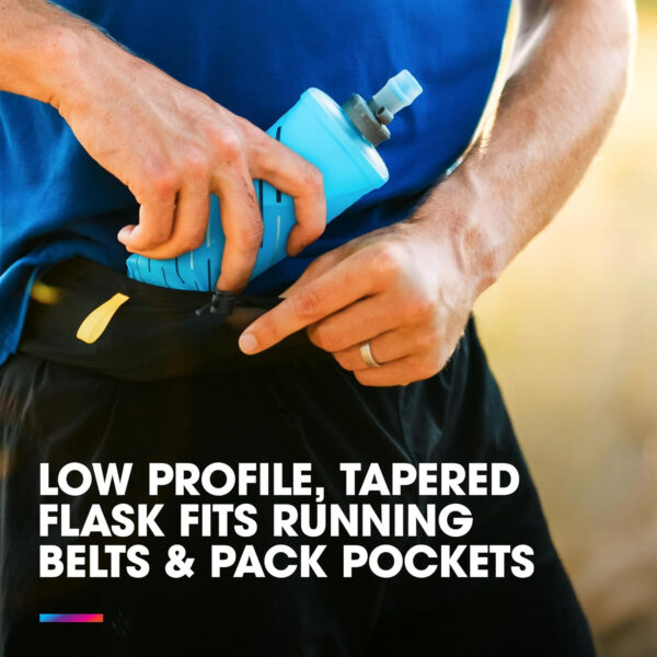 689acd5db1e7b4dcf2cf245ce182d146e68eddcd737c4bba1e4c5.jpg HydraPak PocketFlask 500ml - Compressible, Low Profile Soft Flask Water Bottle, Ideal Fit for Run Belts and Form Fitting Pockets with Locking Cap (500ml / 17oz)