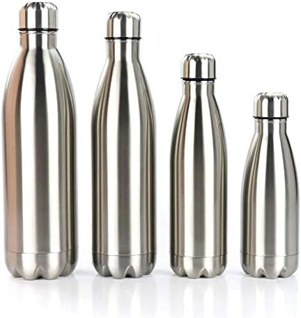 Double Wall 18/8 Stainless Steel Vacuum Cola Shape Bottle, Narrow Mouth Thermo Flask Keeping Warm and Cold 350ml 500ml 750ml 1000ml (1L)