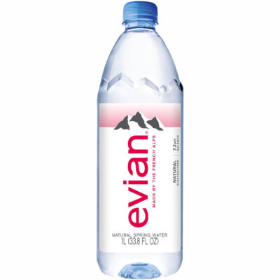 Evian Natural Spring Water, 1 L bottles, 6 pack