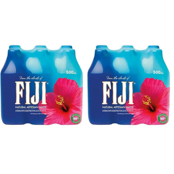 689acde228dd30e45370b63615614714efef019775456bb9e3220.jpg FIJI Natural Artesian Bottled Water 500 mL / 16.9 Fl Ounce (Pack of 12) - 100% Recycled Plastic