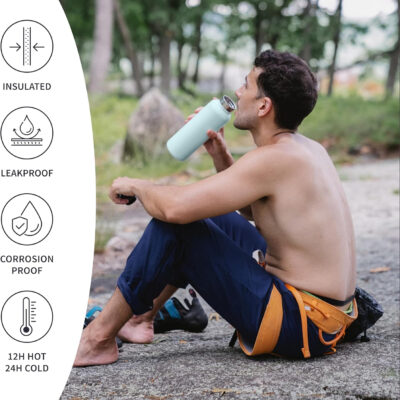 689ace7d1e0d700a007aa77a5c546a1e853414a122037a6573114.jpg Bambaw 32 oz Water Bottle, Gray Double Wall Insulated Water Bottle, Stainless Steel Water Bottle, Thermo Water Bottle, Women and Mens Water Bottle, 1 Liter Water Bottle – Stormy Gray