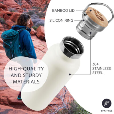 689ace8458bef952cc74cb7d720bde316b406080b49c185f66bb5.jpg Bambaw 32 oz Water Bottle, Gray Double Wall Insulated Water Bottle, Stainless Steel Water Bottle, Thermo Water Bottle, Women and Mens Water Bottle, 1 Liter Water Bottle – Stormy Gray