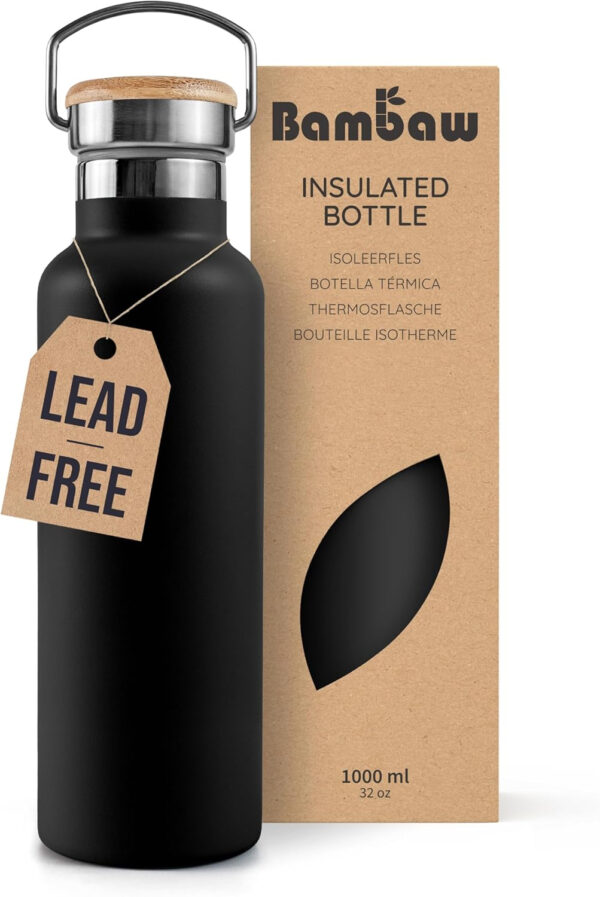 689aceb5a9660a56e60ea809d6e704cfe0ac2fd56a207b7ca42eb.jpg Bambaw 32 oz Water Bottle, Gray Double Wall Insulated Water Bottle, Stainless Steel Water Bottle, Thermo Water Bottle, Women and Mens Water Bottle, 1 Liter Water Bottle – Stormy Gray