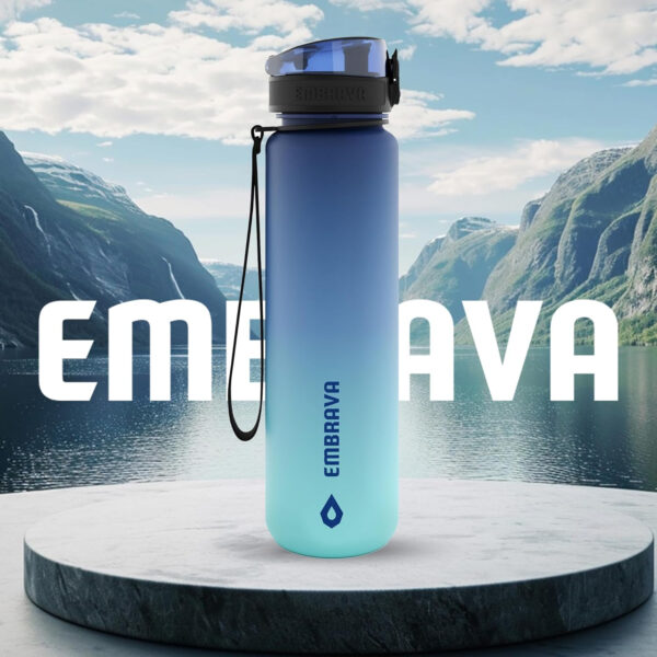 689acffd3493944654cbbeadcae43585774a0ebee7d6a5606e169.jpg Embrava Sports Water Bottle - 32oz Large - Fast Flow Quick Sip Lid - BPA & BPS Free - Leakproof, Flip Top - Lightweight & Sturdy Tritan Plastic - Strainer for Fruit & Ice