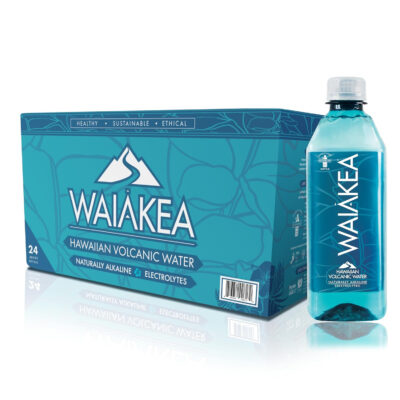 Waiākea - Hawaiian Volcanic Water - Naturally Alkaline Water - pH Range 7.6 to 8.2 - All Natural Minerals & Electrolytes - 100% Recycled Water Bottles - Bottled Water 15 Pack - 23.7 Fl Oz, 700 mL