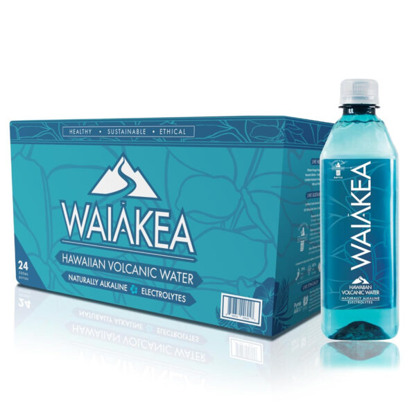 Waiākea - Hawaiian Volcanic Water - Naturally Alkaline Water - pH Range 7.6 to 8.2 - All Natural Minerals & Electrolytes - 100% Recycled Water Bottles - Bottled Water 15 Pack - 23.7 Fl Oz, 700 mL