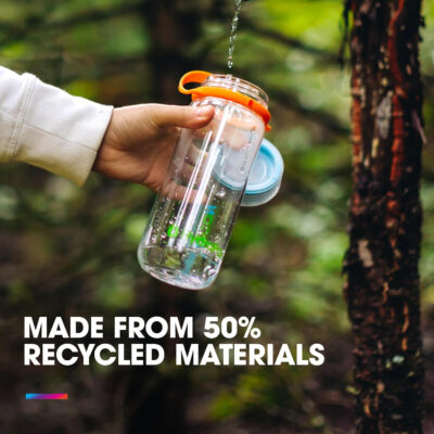 689ad1d1161fb177d880cd8747de2878409f1ce95ed1621bafb45.jpg HydraPak Recon Twist & Sip - Wide Mouth Recycled Plastic Water Bottle (24oz or 32oz) - Eco Friendly, BPA Free, Easy Carry