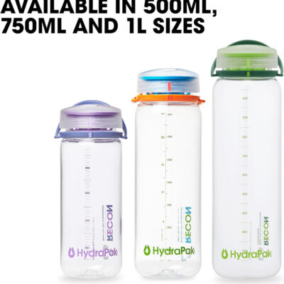 689ad1d625766f07973c9811494af0fc06218e10f6e950d8aa0df.jpg HydraPak Recon Twist & Sip - Wide Mouth Recycled Plastic Water Bottle (24oz or 32oz) - Eco Friendly, BPA Free, Easy Carry
