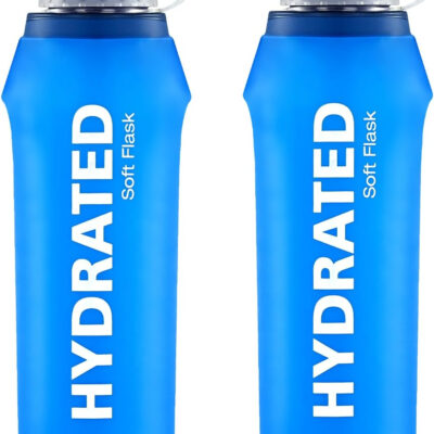 3 Pack Soft Water Bottle, 25oz/750ml Soft Flask Running Bottles for Hydration Pack, TPU Collapsible Running Bottle Reusable Handheld Running Flask for Running Hiking Cycling Climbing