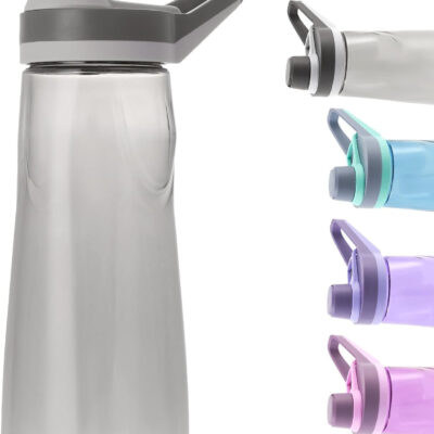 Kerilyn 32oz Clear Water Bottle, Reusable Sports Water Bottle with Handle, Spill-Proof, Leak-Proof Water Bottle for Gym, Hiking, Travel, Black