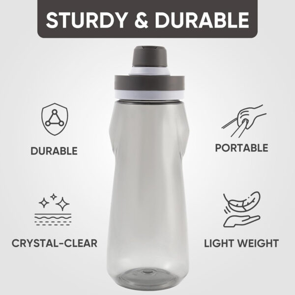 Kerilyn 32oz Clear Water Bottle, Reusable Sports Water Bottle with Handle, Spill-Proof, Leak-Proof Water Bottle for Gym, Hiking, Travel, Black