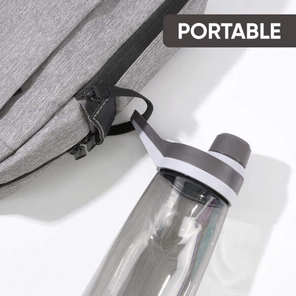 Kerilyn 32oz Clear Water Bottle, Reusable Sports Water Bottle with Handle, Spill-Proof, Leak-Proof Water Bottle for Gym, Hiking, Travel, Black