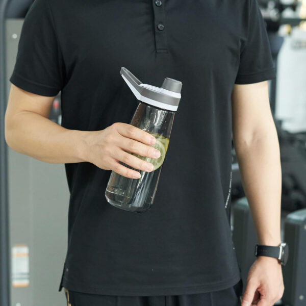Kerilyn 32oz Clear Water Bottle, Reusable Sports Water Bottle with Handle, Spill-Proof, Leak-Proof Water Bottle for Gym, Hiking, Travel, Black