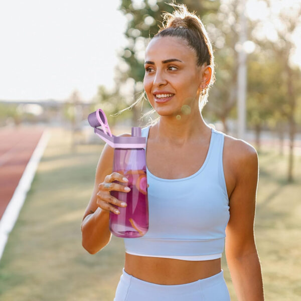Kerilyn 32oz Clear Water Bottle, Reusable Sports Water Bottle with Handle, Spill-Proof, Leak-Proof Water Bottle for Gym, Hiking, Travel, Black