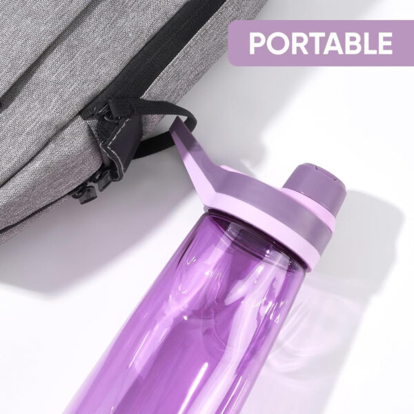 Kerilyn 32oz Clear Water Bottle, Reusable Sports Water Bottle with Handle, Spill-Proof, Leak-Proof Water Bottle for Gym, Hiking, Travel, Black