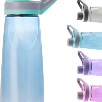 Kerilyn 32oz Clear Water Bottle, Reusable Sports Water Bottle with Handle, Spill-Proof, Leak-Proof Water Bottle for Gym, Hiking, Travel, Black