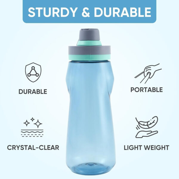 Kerilyn 32oz Clear Water Bottle, Reusable Sports Water Bottle with Handle, Spill-Proof, Leak-Proof Water Bottle for Gym, Hiking, Travel, Black