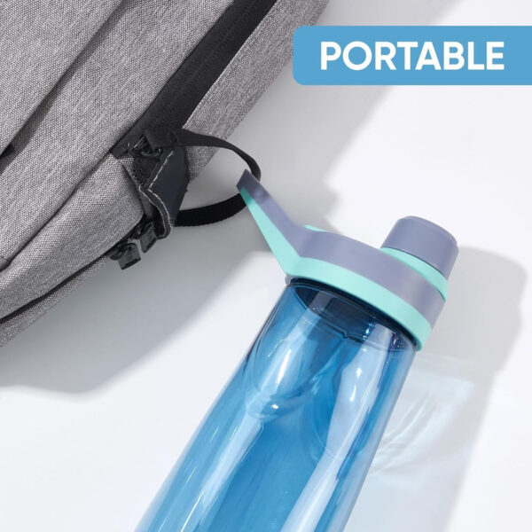 Kerilyn 32oz Clear Water Bottle, Reusable Sports Water Bottle with Handle, Spill-Proof, Leak-Proof Water Bottle for Gym, Hiking, Travel, Black