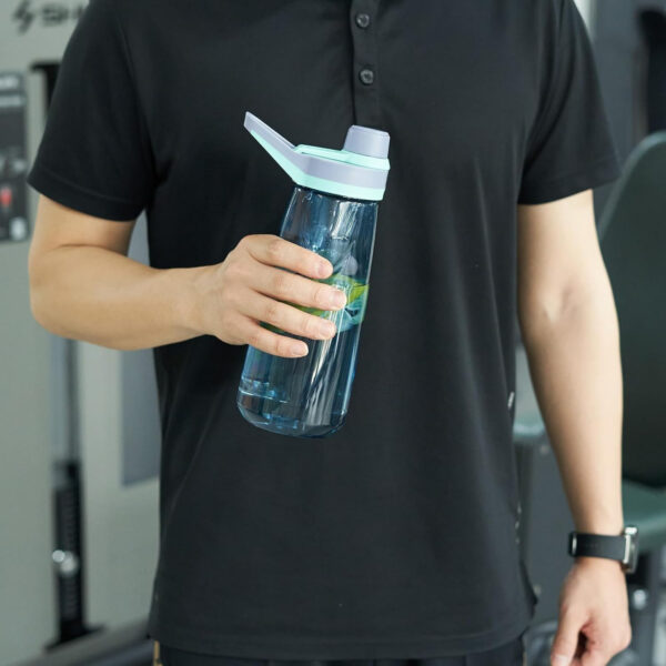 Kerilyn 32oz Clear Water Bottle, Reusable Sports Water Bottle with Handle, Spill-Proof, Leak-Proof Water Bottle for Gym, Hiking, Travel, Black