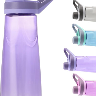 Kerilyn 32oz Clear Water Bottle, Reusable Sports Water Bottle with Handle, Spill-Proof, Leak-Proof Water Bottle for Gym, Hiking, Travel, Black