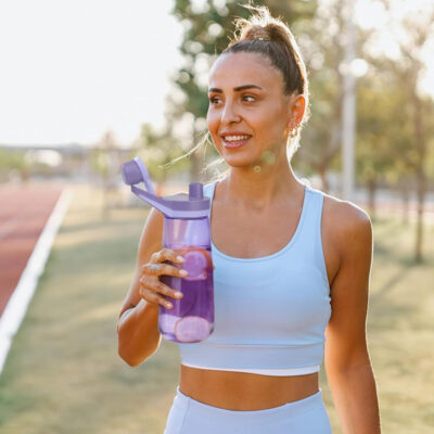 Kerilyn 32oz Clear Water Bottle, Reusable Sports Water Bottle with Handle, Spill-Proof, Leak-Proof Water Bottle for Gym, Hiking, Travel, Black