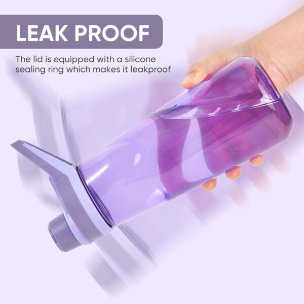 Kerilyn 32oz Clear Water Bottle, Reusable Sports Water Bottle with Handle, Spill-Proof, Leak-Proof Water Bottle for Gym, Hiking, Travel, Black